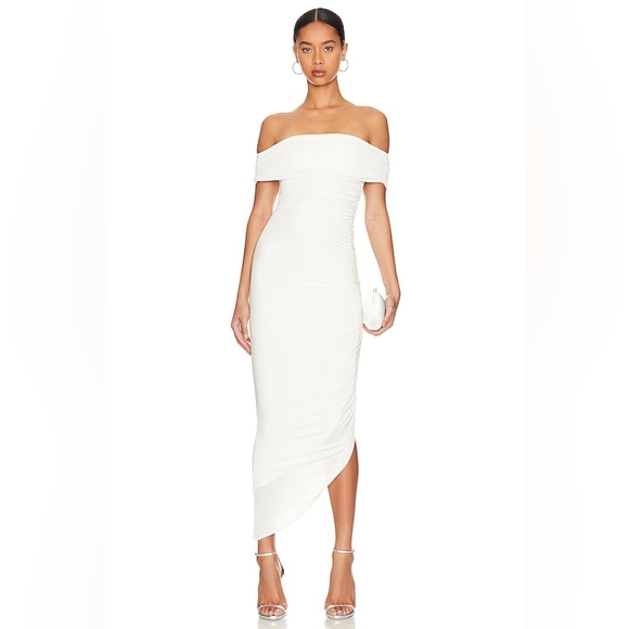 15. NWOT MISHA KEONI MIDI DRESS IN IVORY - Picture 1 of 7